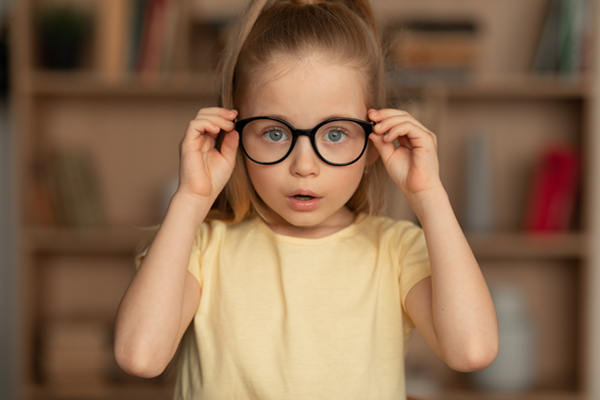 Little Girl Wearing Eyeglasses